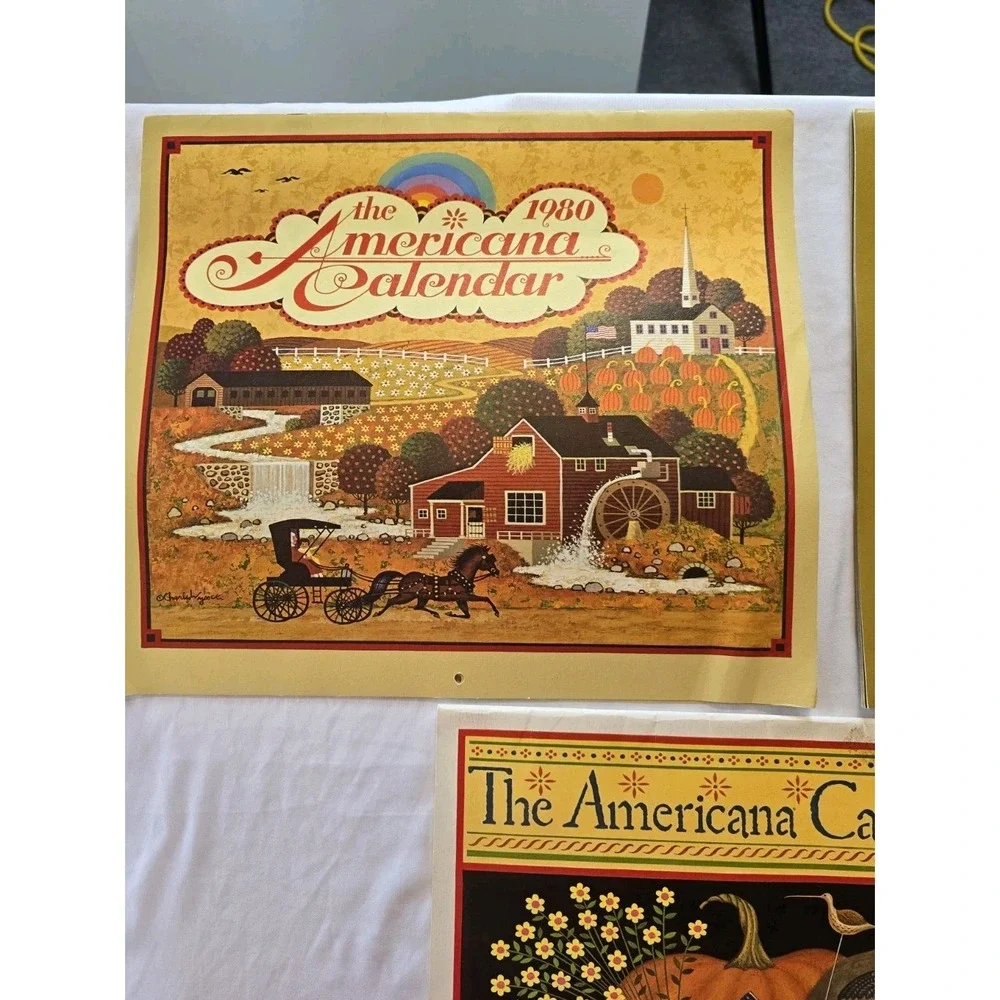 Lot Of 3 The Americana Calendars 1980,1983,1981, Missing Months Not Complete